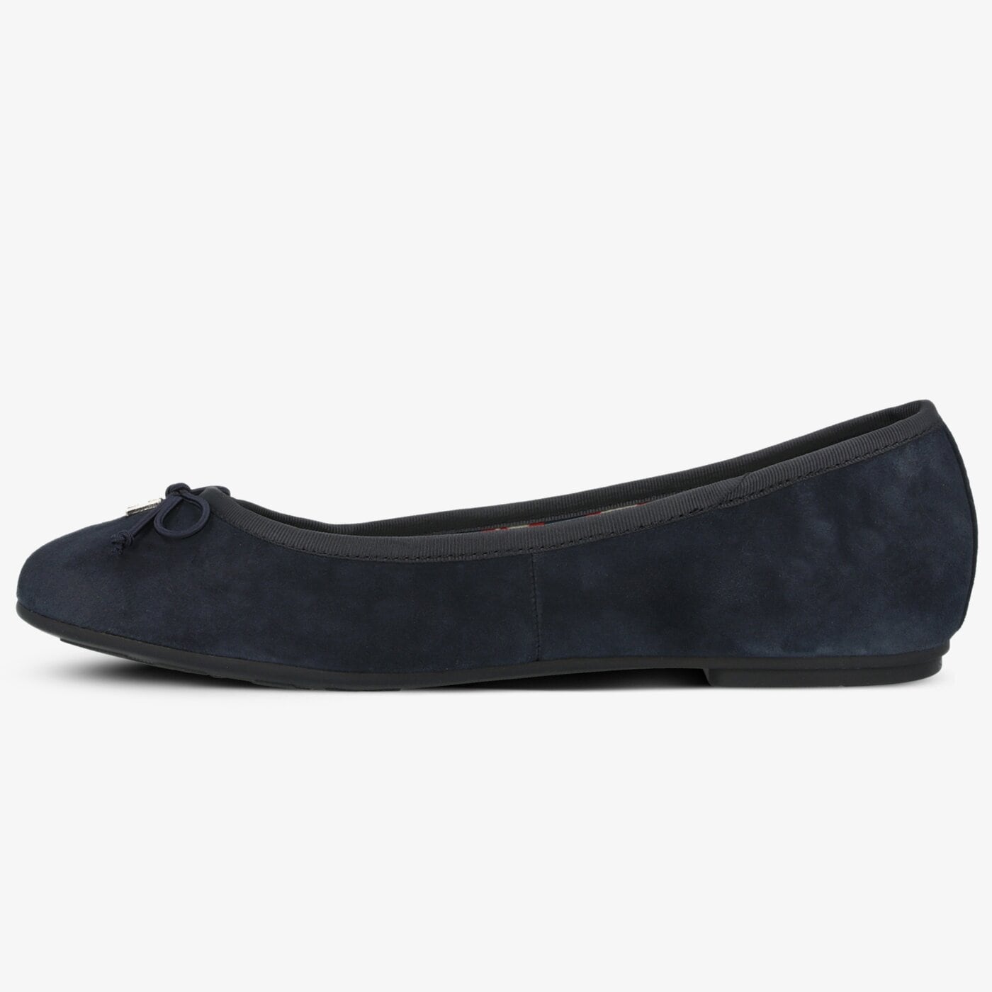 Damskie baleriny (buty) TOMMY HILFIGER ESSENTIAL SUEDE BALLERINA fw0fw04541cki kolor granatowy