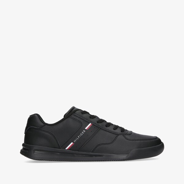 Męskie sneakersy (buty) TOMMY HILFIGER LIGHTWEIGHT LEA SNEAKER STRIPES fm0fm04016bds kolor czarny