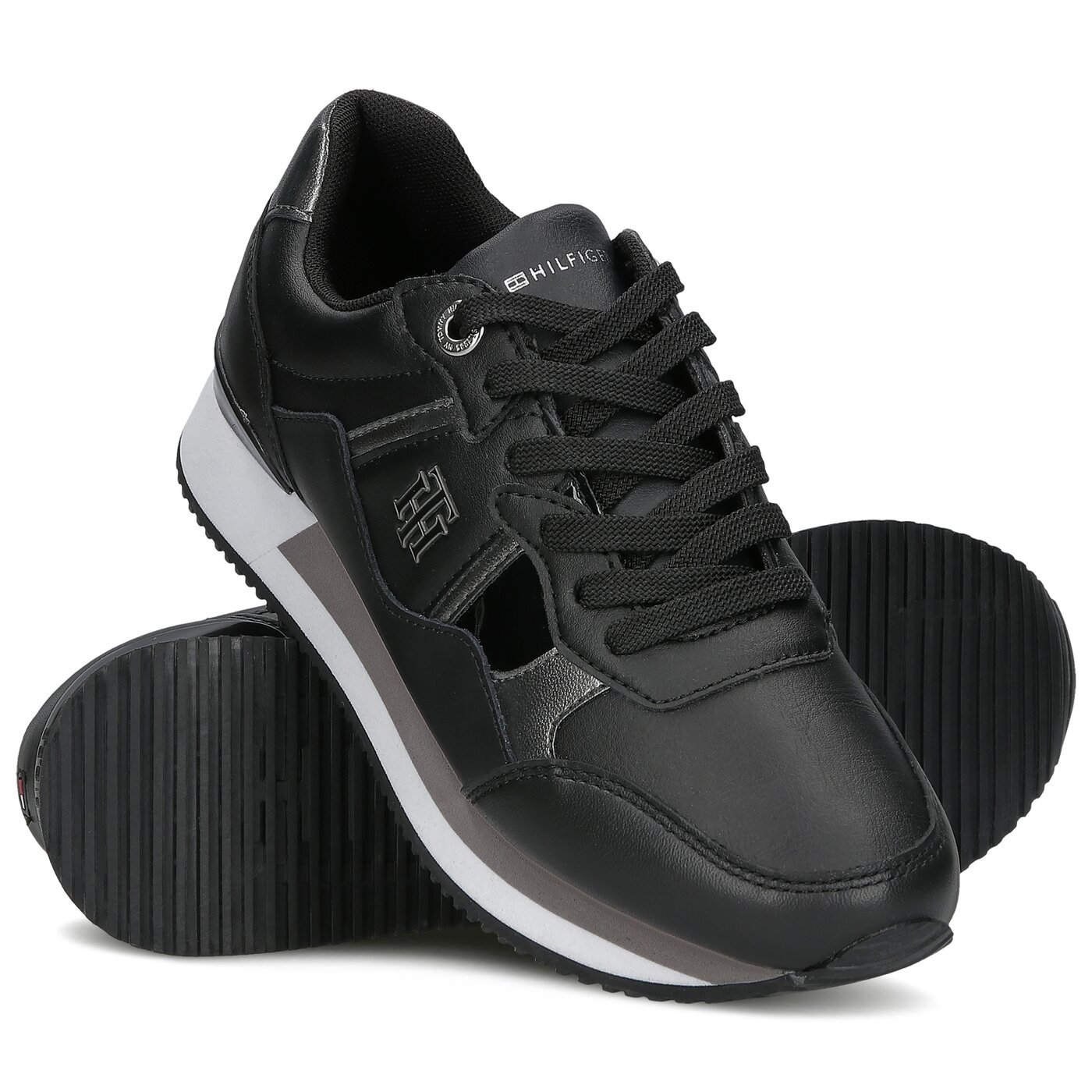 Damskie sneakersy (buty) TOMMY HILFIGER TH INTERLOCK CITY SNEAKER fw0fw05558bds kolor czarny