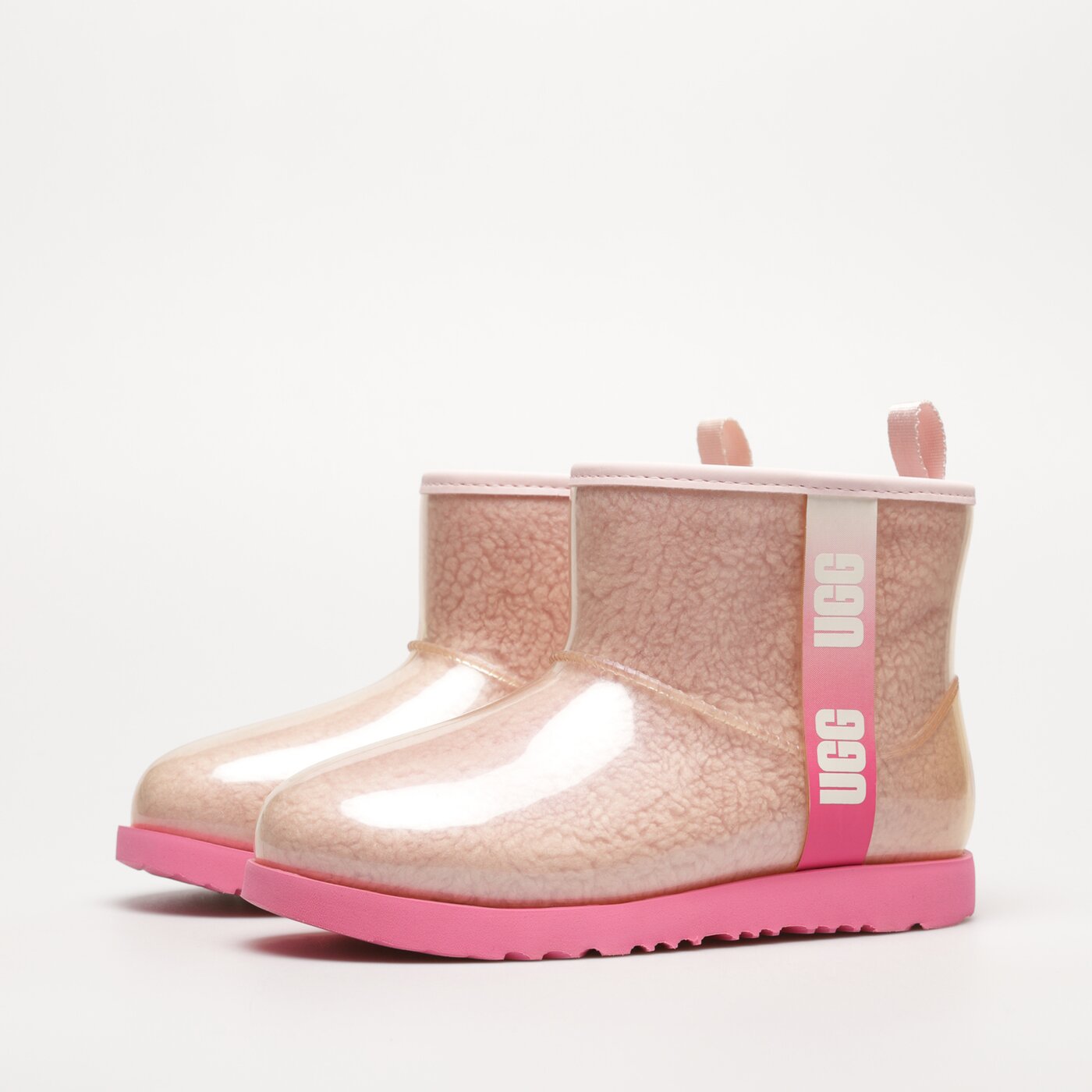 Dziecięce buty za kostkę UGG CLASSIC CLEAR MINI II 1121007k-pcmb kolor różowy