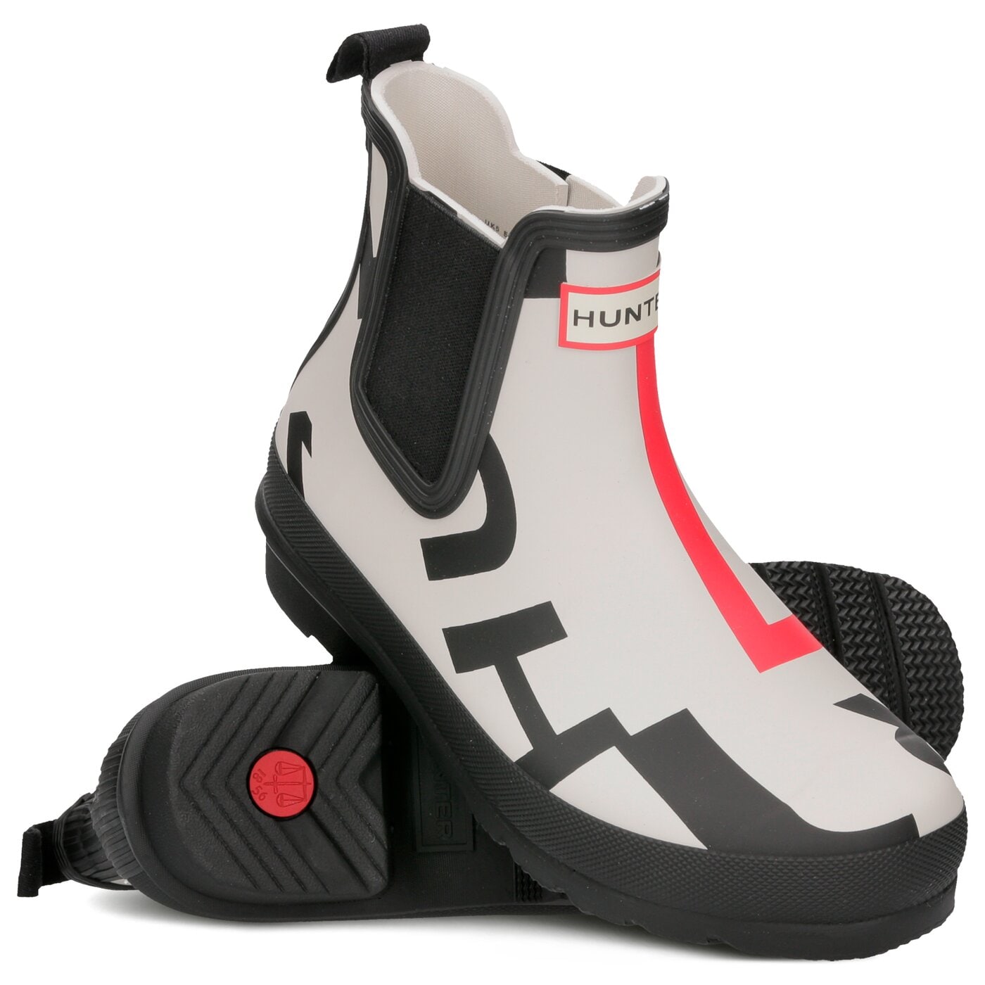 Damskie kalosze (buty gumowe) HUNTER ORIGINAL CHELSEA EXPLODED LOGO wfs1043elp-exl kolor biały