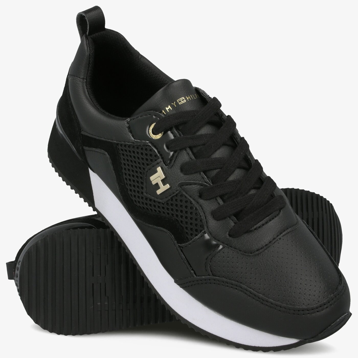 Damskie sneakersy (buty) TOMMY HILFIGER TOMMY DRESS CITY SNEAKER fw0fw04604bds kolor czarny