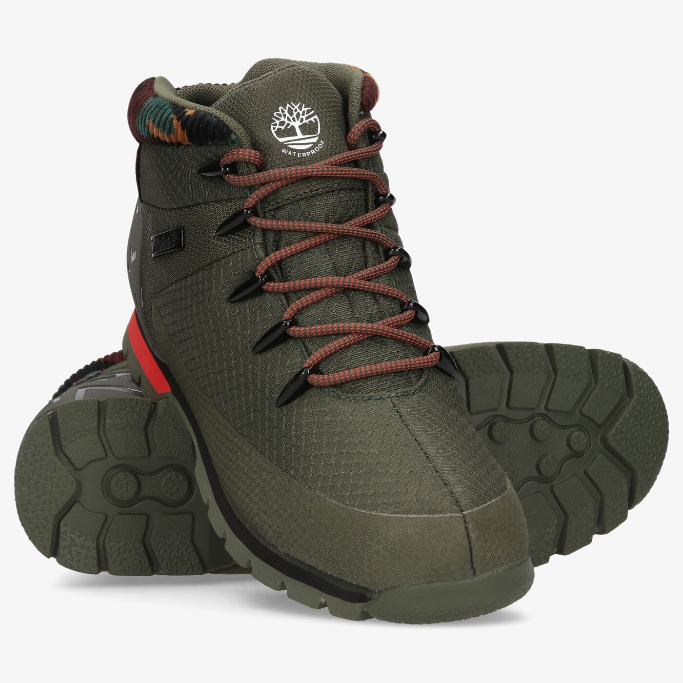 Męskie buty outdoor (trekkingowe) TIMBERLAND EURO SPRINT FABRIC WP tb0a2k7qa581 kolor khaki