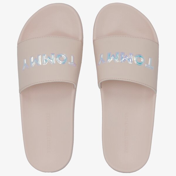 Damskie klapki TOMMY HILFIGER IRIDESCENT DETAIL POOL SLIDE fw0fw04237658 kolor różowy