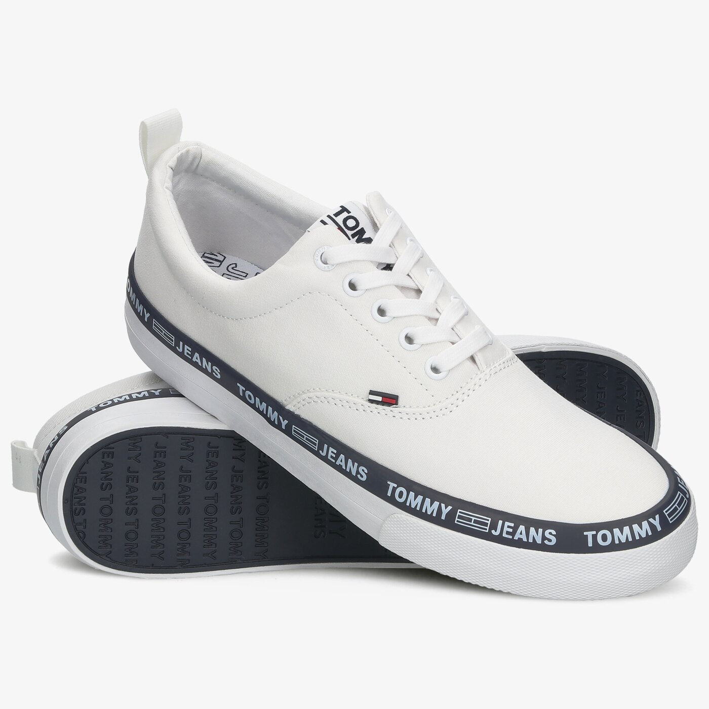 Męskie trampki TOMMY HILFIGER CLASSIC LACE UP SNEAKER em0em00493ybr kolor biały