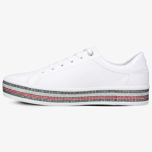 Damskie trampki TOMMY HILFIGER TOMMY JEWELED SNEAKER fw0fw04596ybs kolor biały