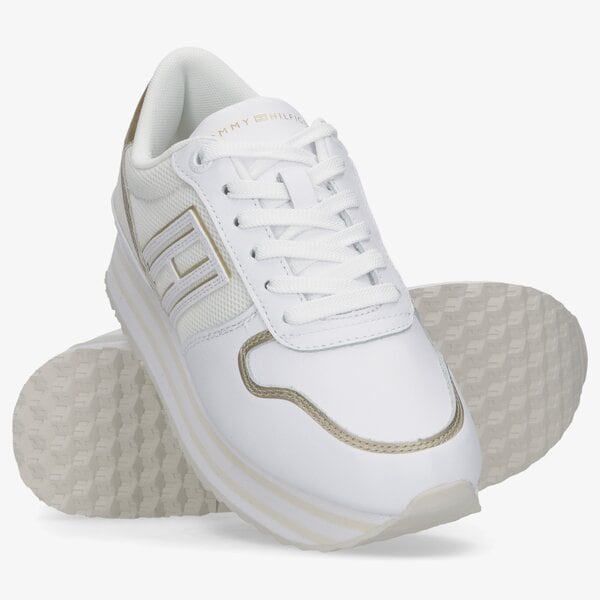 Damskie sneakersy (buty) TOMMY HILFIGER MESH FLATFORM SNEAKER fw0fw064490lj kolor biały