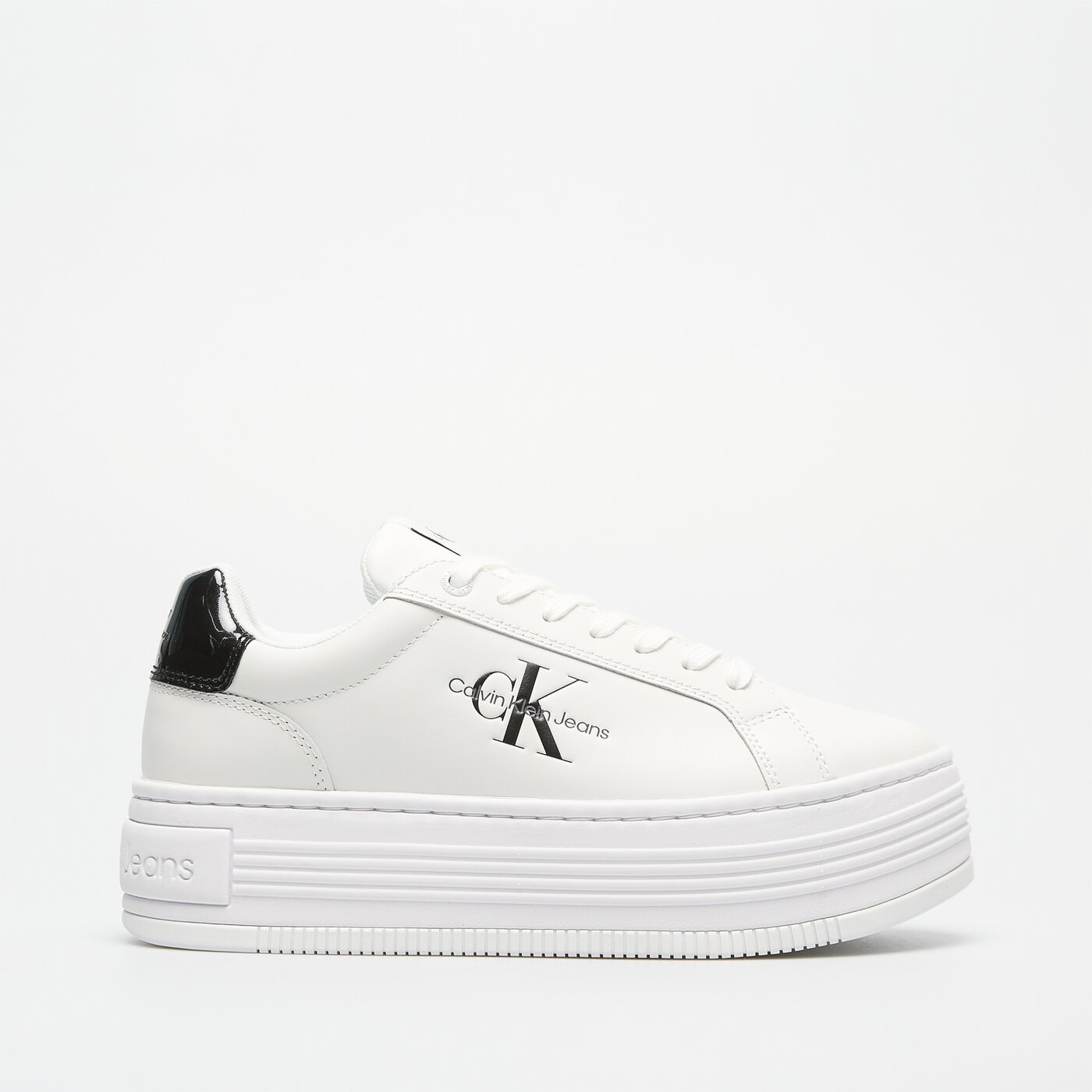 Damskie sneakersy (buty) CALVIN KLEIN BOLD PLATF LOW LACE LTH ML MET yw0yw0143101w kolor biały