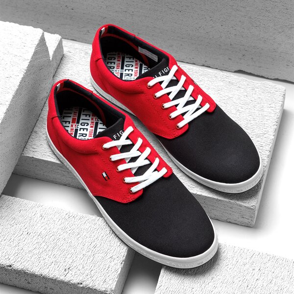 Męskie trampki TOMMY HILFIGER H2285OWELL 3D1 fm0fm00412611 kolor czerwony