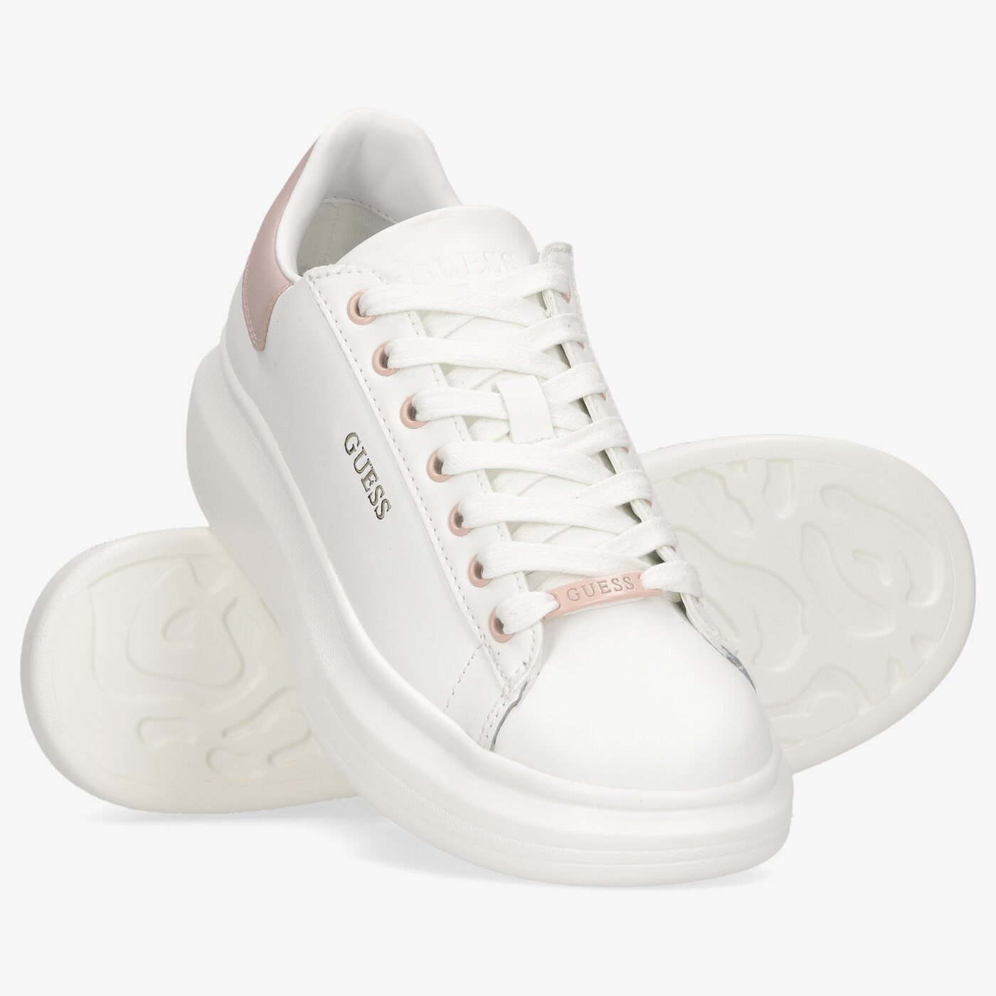 Damskie sneakersy (buty) GUESS SALERNO fl7salele12whipi kolor biały