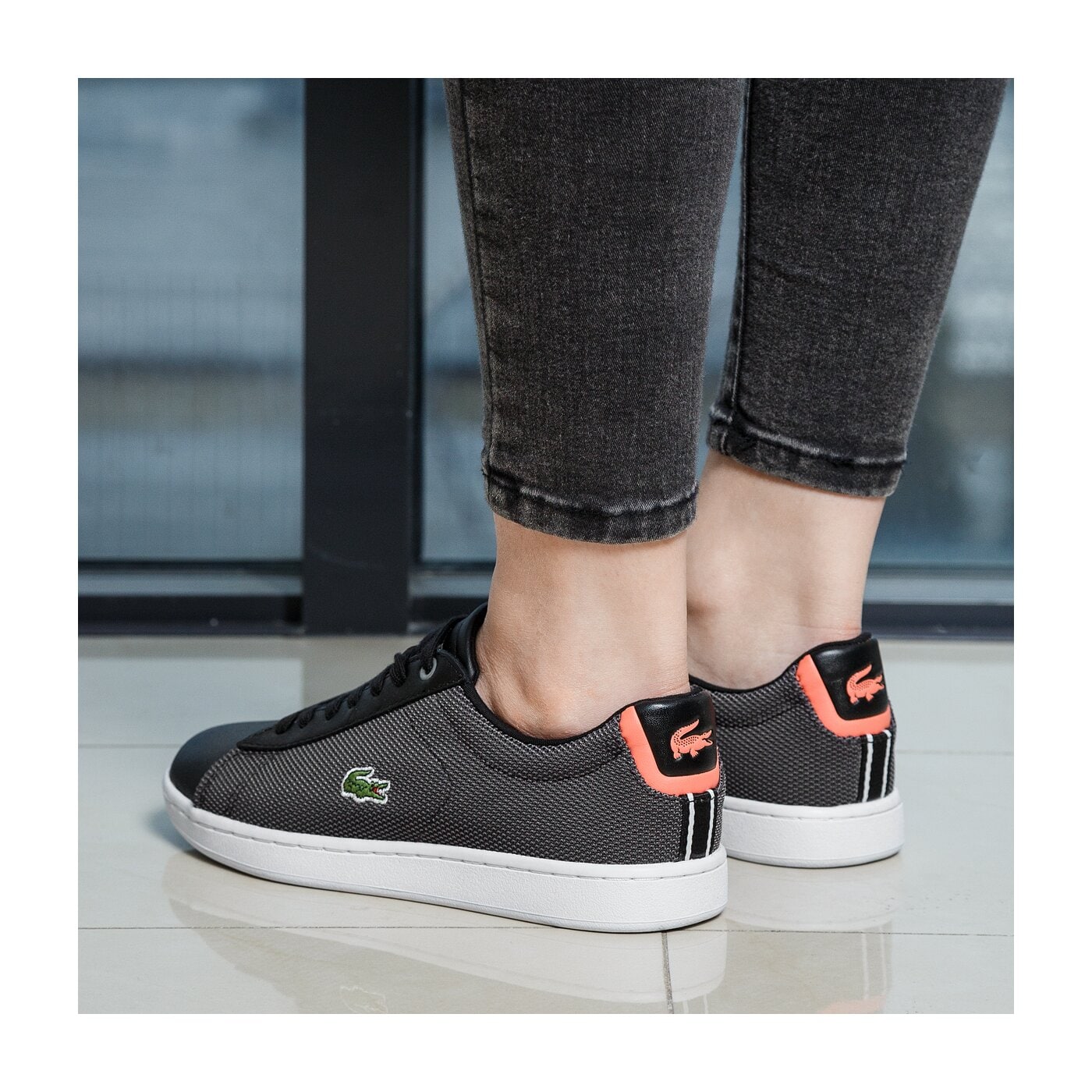 Damskie sneakersy (buty) LACOSTE CARNABY EVO 117 1 733spw1010024 kolor czarny