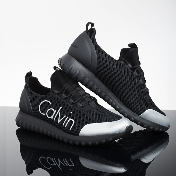 Męskie sneakersy (buty) CALVIN KLEIN RON MESH/BRUSHED METAL s0506001 kolor czarny