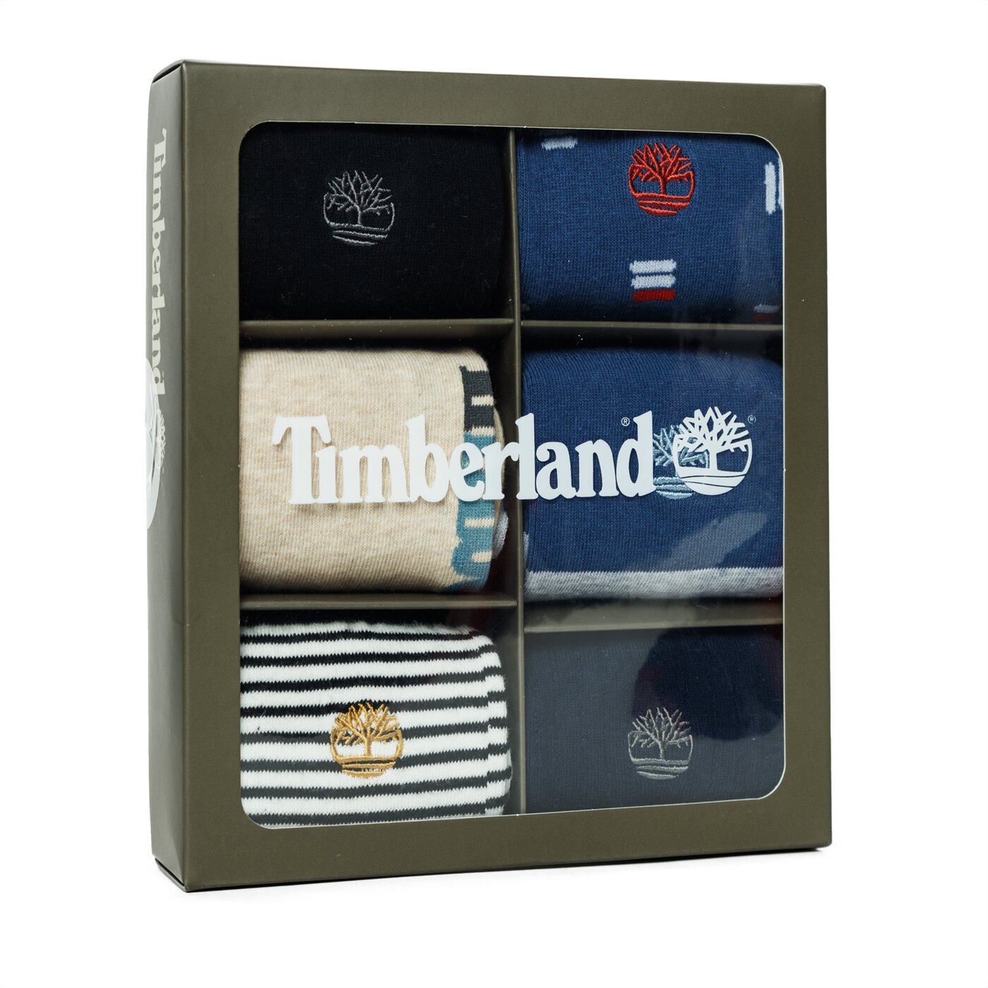 Męskie skarpetki TIMBERLAND SKARPETY 6PK TBL GEO STRIPE CREW tb0a1encm051 kolor multicolor