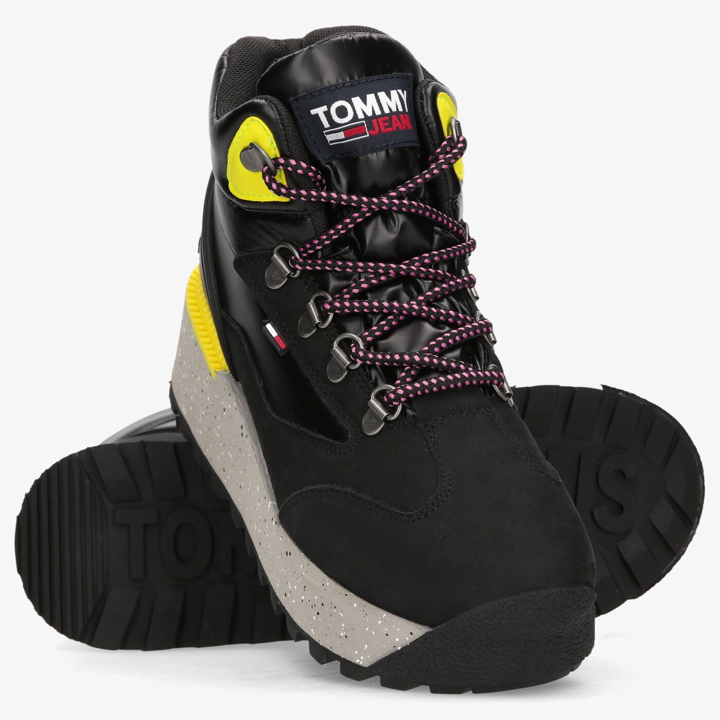 Damskie sneakersy (buty) TOMMY HILFIGER TOMMY JEANS HYBRID FLATFORM BOOT en0en01589bds kolor czarny