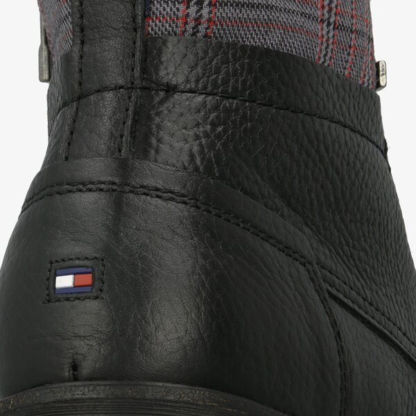 Męskie buty za kostkę TOMMY HILFIGER WINTER LEATHER TEXTILE MIX BOOT fm0fm02431990 kolor czarny