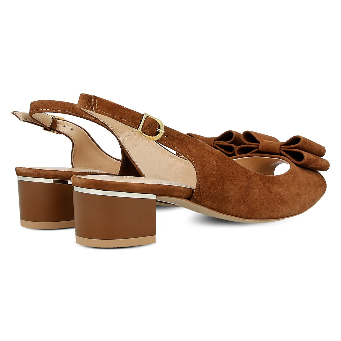 Damskie sandały SYMBIOSIS AURORA SANDAŁY ZAMSZ CAMEL 9281096 kolor brązowy