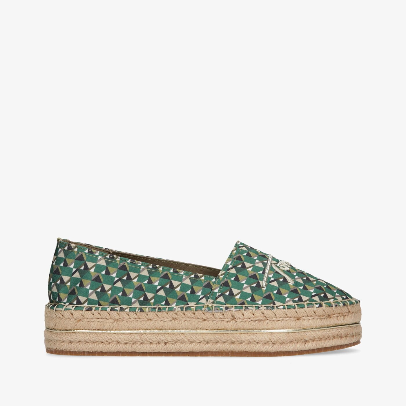 Damskie espadryle TOMMY HILFIGER TH GEO PRINT ESPADRILLE fw0fw063540h7 kolor zielony
