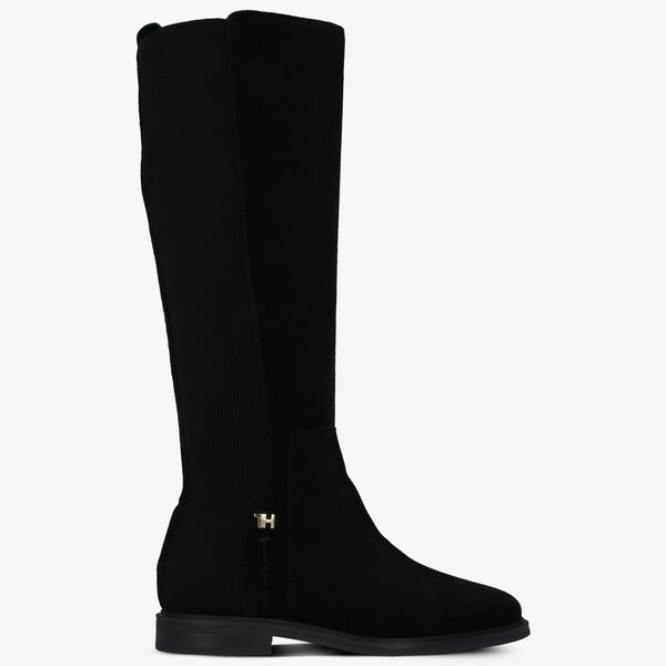 Damskie kozaki TOMMY HILFIGER DAJANA 2C ESSENTIAL FLAT LONG BOOT fw0fw05194bds kolor czarny