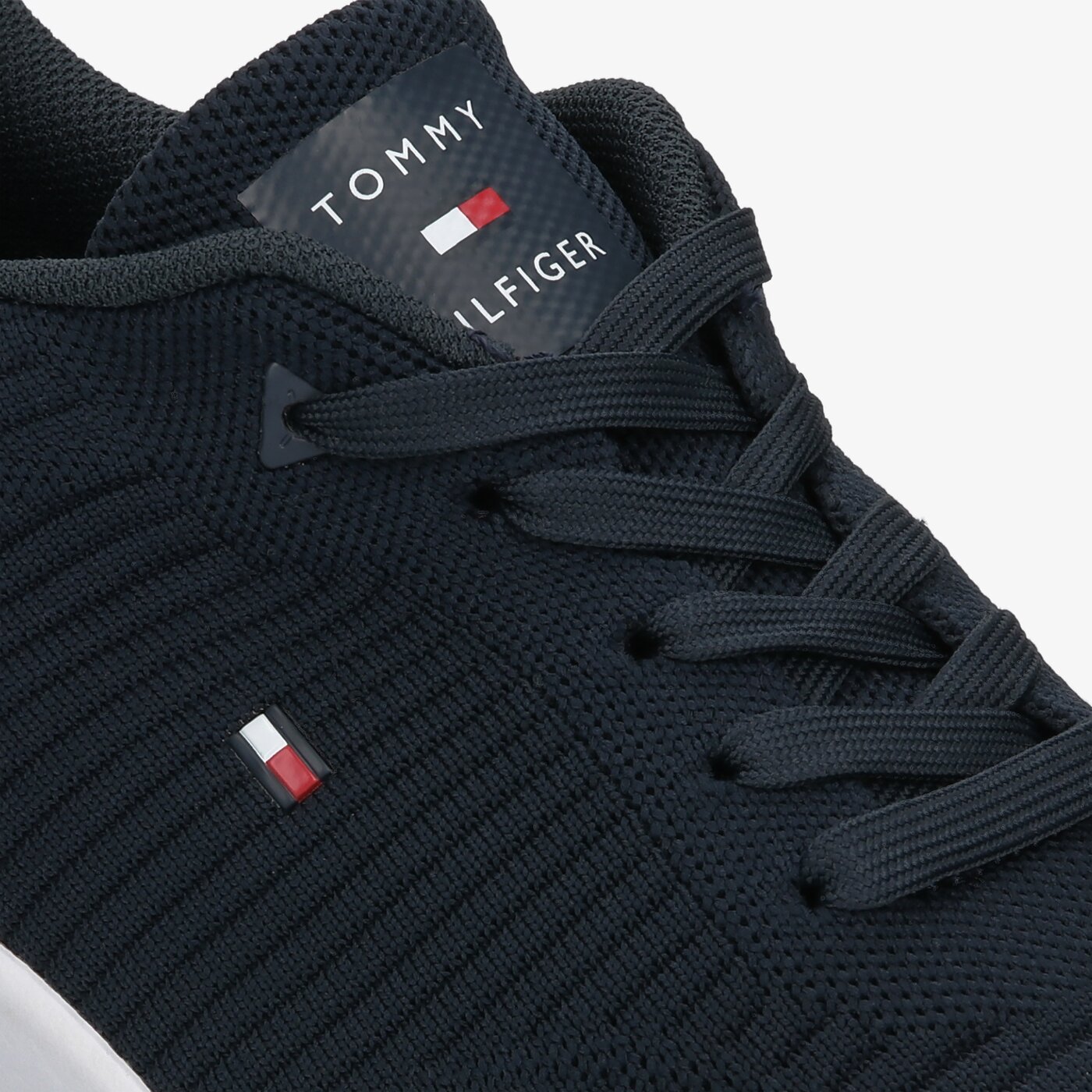 Męskie sneakersy (buty) TOMMY HILFIGER CORPORATE KNIT RIB RUNNER fm0fm02838dw5 kolor granatowy