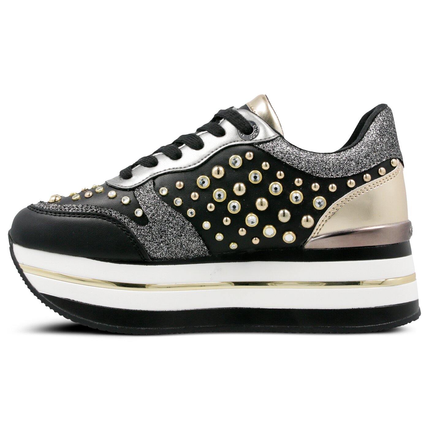 Damskie sneakersy (buty) GUESS HAMPTYN fl5hamele12black kolor czarny