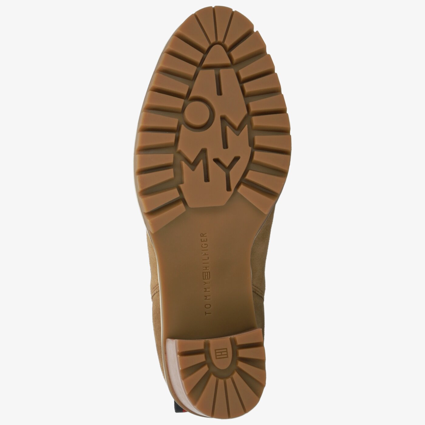 Damskie botki / sztyblety TOMMY HILFIGER SPORTY MID HEEL CHELSEA fw0fw04342203 kolor brązowy