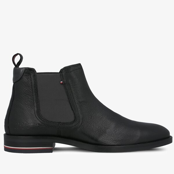 Męskie buty za kostkę TOMMY HILFIGER DOUGLAS 3A1 SIGNATURE HILFIGER LTH CHELSEA fm0fm03110bds kolor czarny