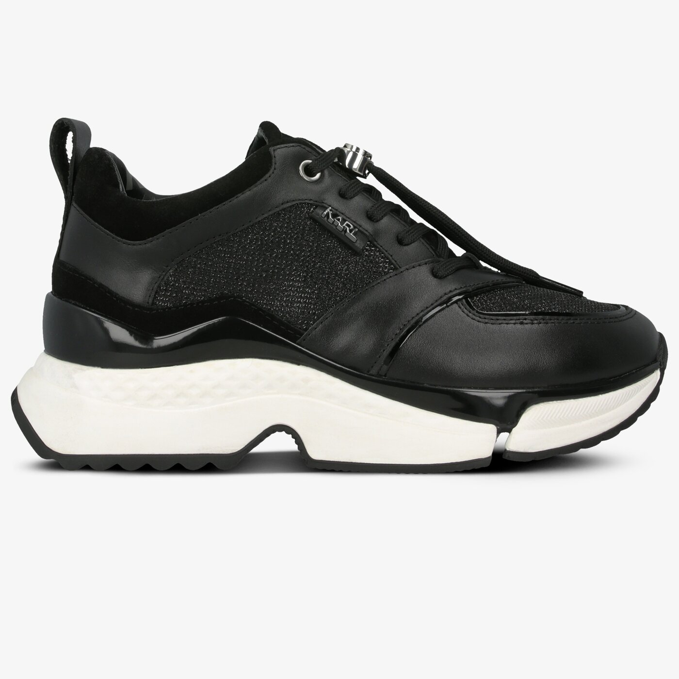 Damskie sneakersy (buty) KARL LAGERFELD AVENTUR LUX MIX LACE  kl61631400 kolor czarny