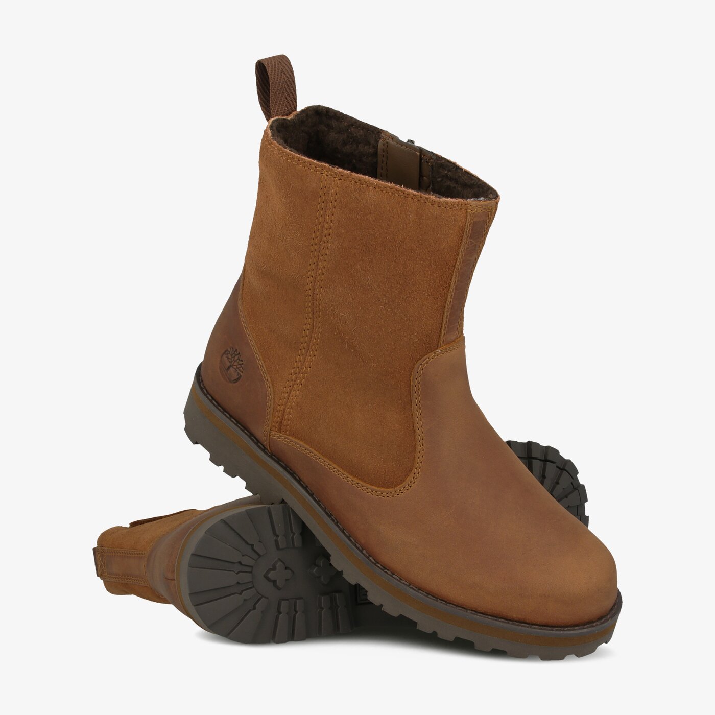 Dziecięce buty za kostkę TIMBERLAND COURMA KID WARM LINEDBOOT tb1a28n53581 kolor brązowy
