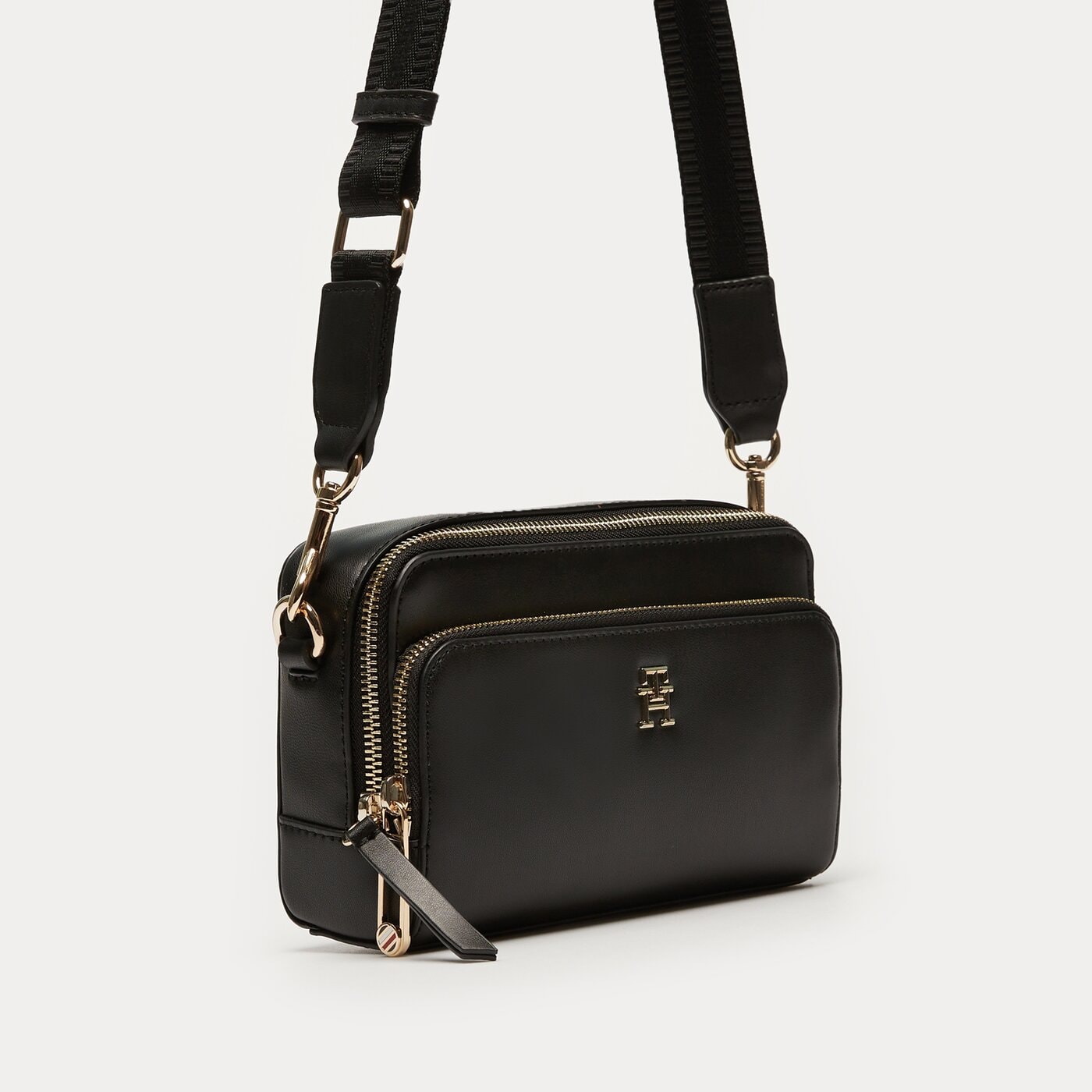 Damska torebka TOMMY HILFIGER TOREBKA ICONIC TOMMY CAMERA BAG SOLID aw0aw15207bds kolor czarny