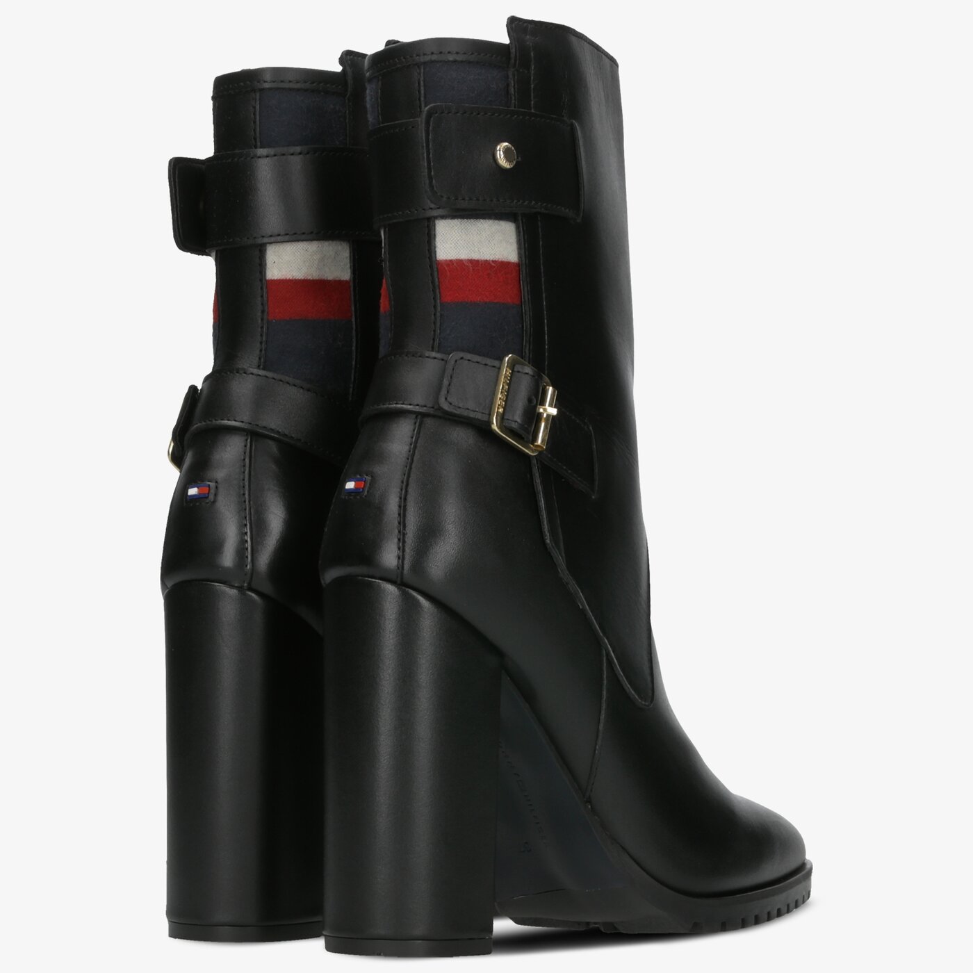 Damskie botki / sztyblety TOMMY HILFIGER MODERN BLANKET HIGH BOOTIE fw0fw04333990 kolor czarny