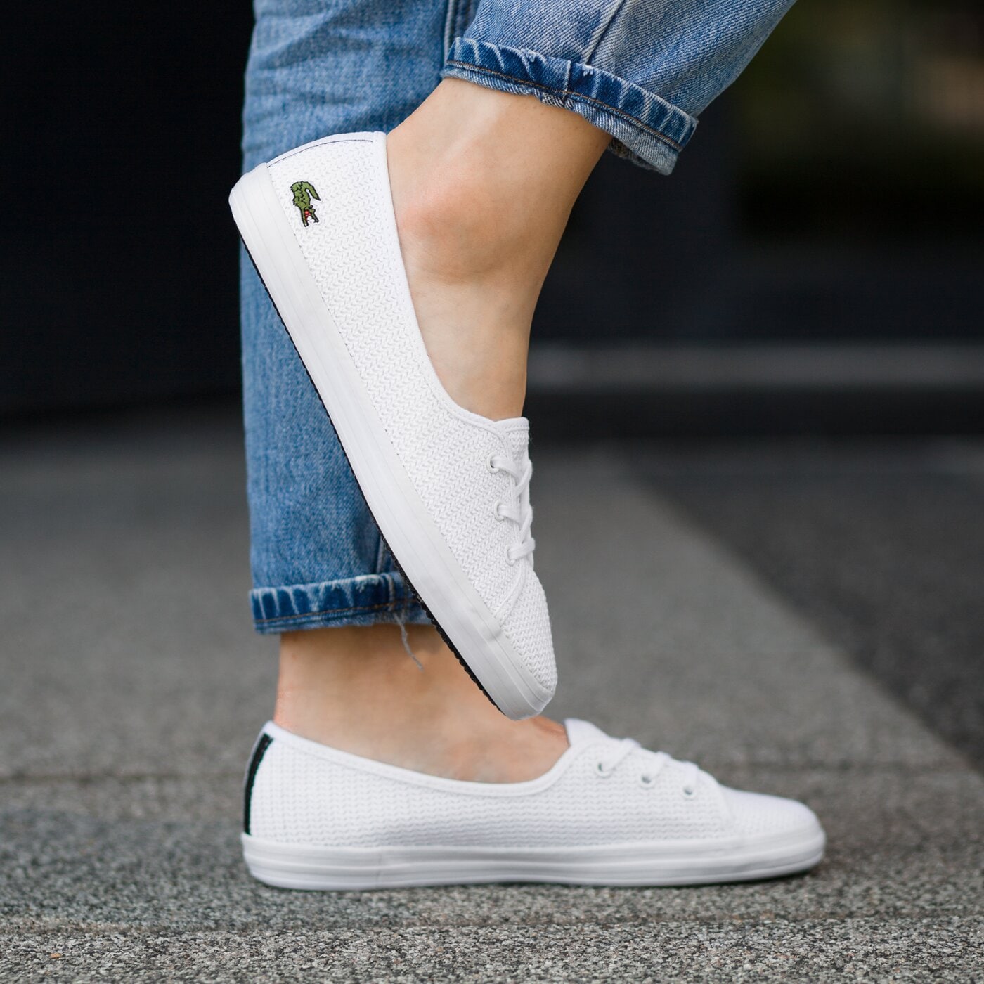 Damskie sneakersy (buty) LACOSTE ZIANE CHUNKY 217 1 733caw1075001 kolor biały