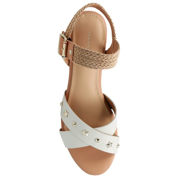 Damskie sandały TOMMY HILFIGER MID HEEL SANDAL STAR STUDS fw0fw02819121 kolor biały