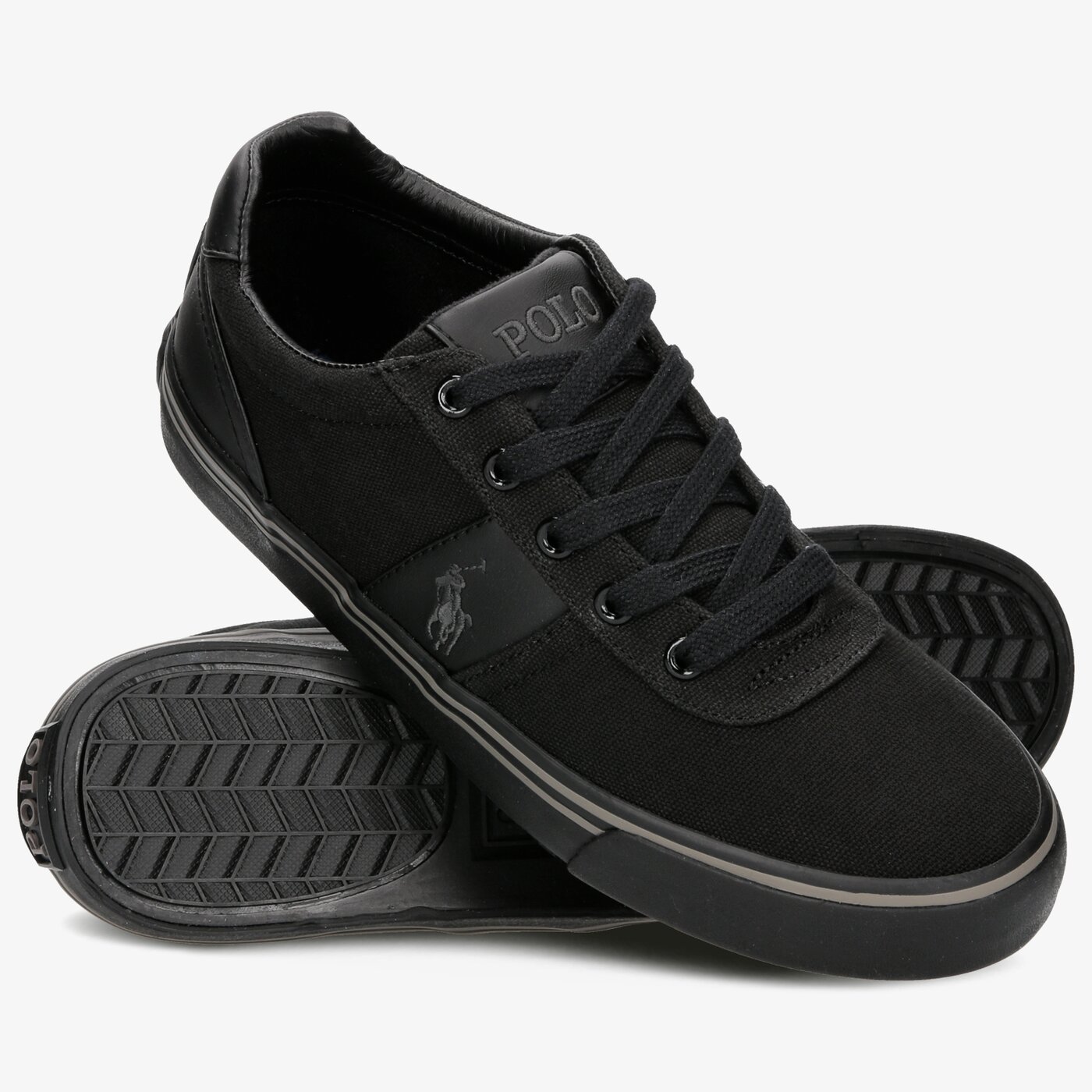Męskie trampki POLO RL HANFORD NE BLACK/CHARCOAL/BLACK CANVAS 816176919c43 kolor czarny
