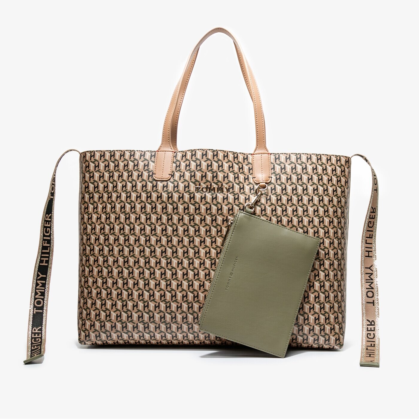 Damska torebka TOMMY HILFIGER TOREBKA ICONIC TOMMY TOTE MONO aw0aw09049aez kolor multicolor