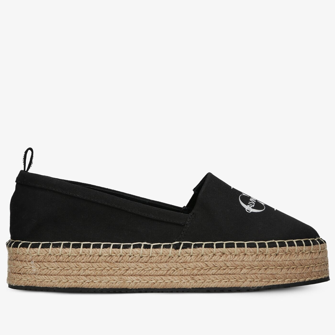 Damskie espadryle CALVIN KLEIN ESPADRILLE WEDGE PRINTED yw0yw00037bds kolor czarny