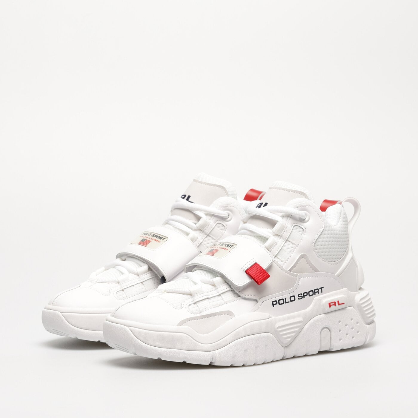 Męskie sneakersy (buty) POLO RL PS100 SNEAKERS HIGH TOP LACE 809846179001 kolor biały
