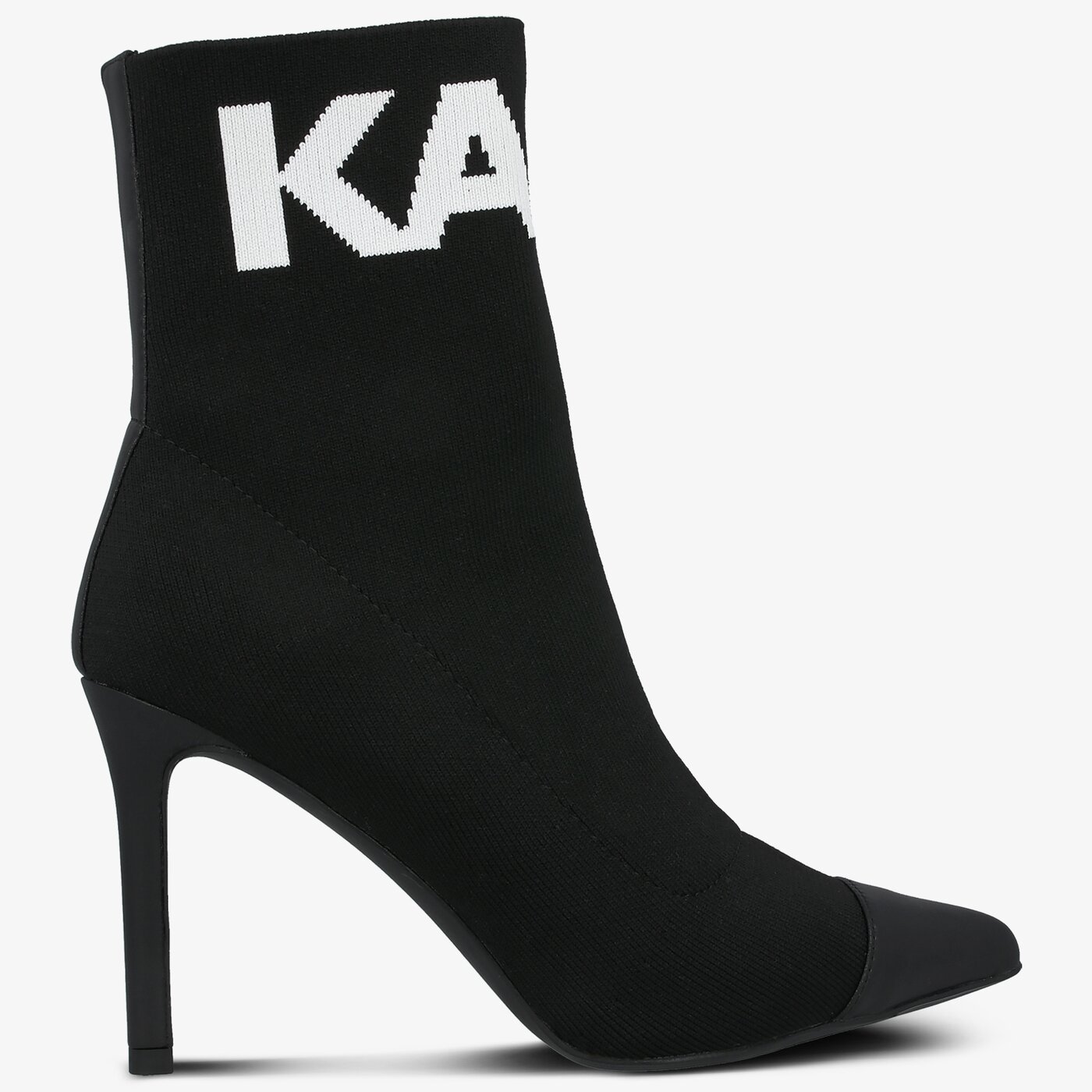 Damskie botki / sztyblety KARL LAGERFELD PANDORA HI KNIT COLLAR ANKLE BT kl31361k00 kolor czarny