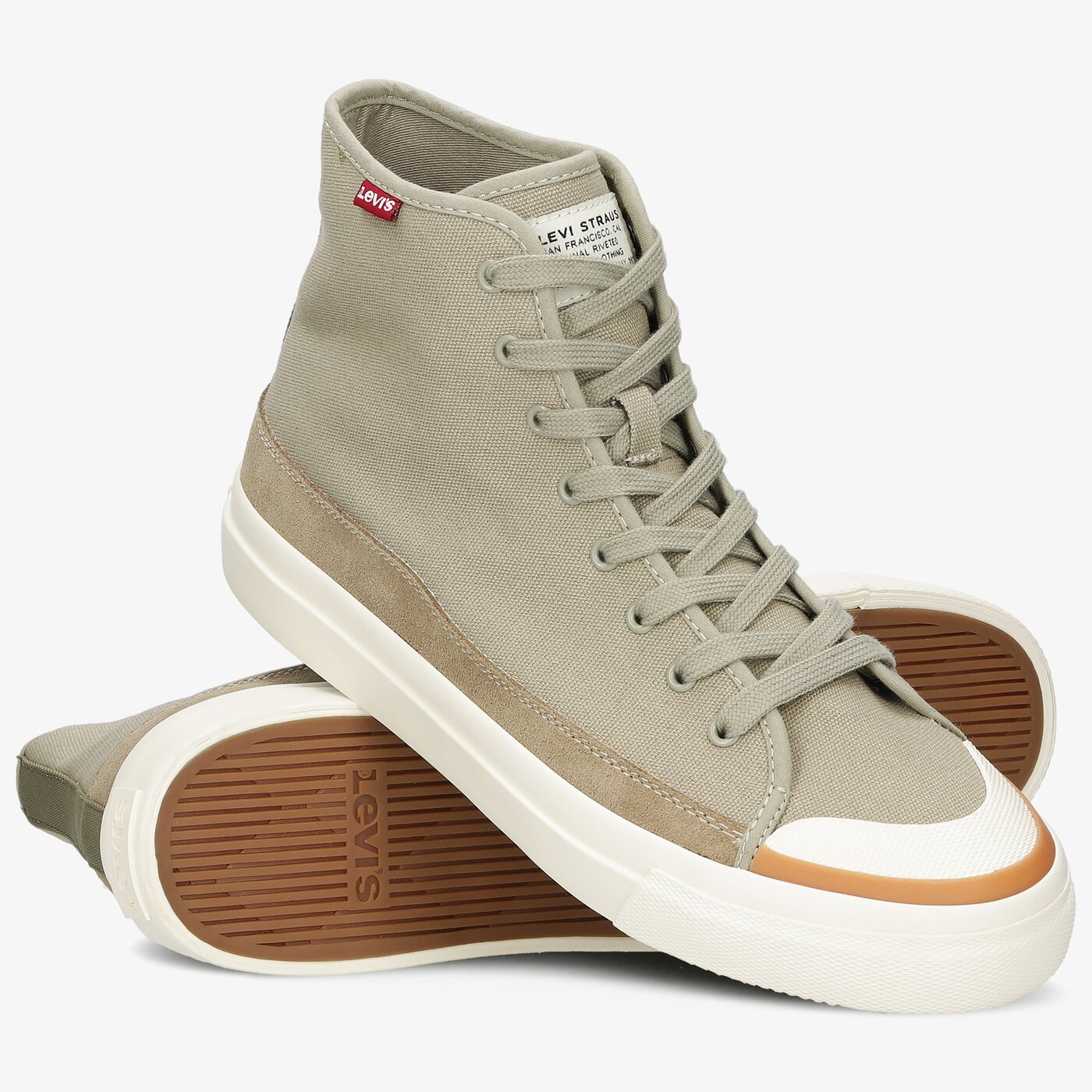 Męskie trampki LEVI'S SQUARE HIGH 233007 eu 636-96 kolor beżowy