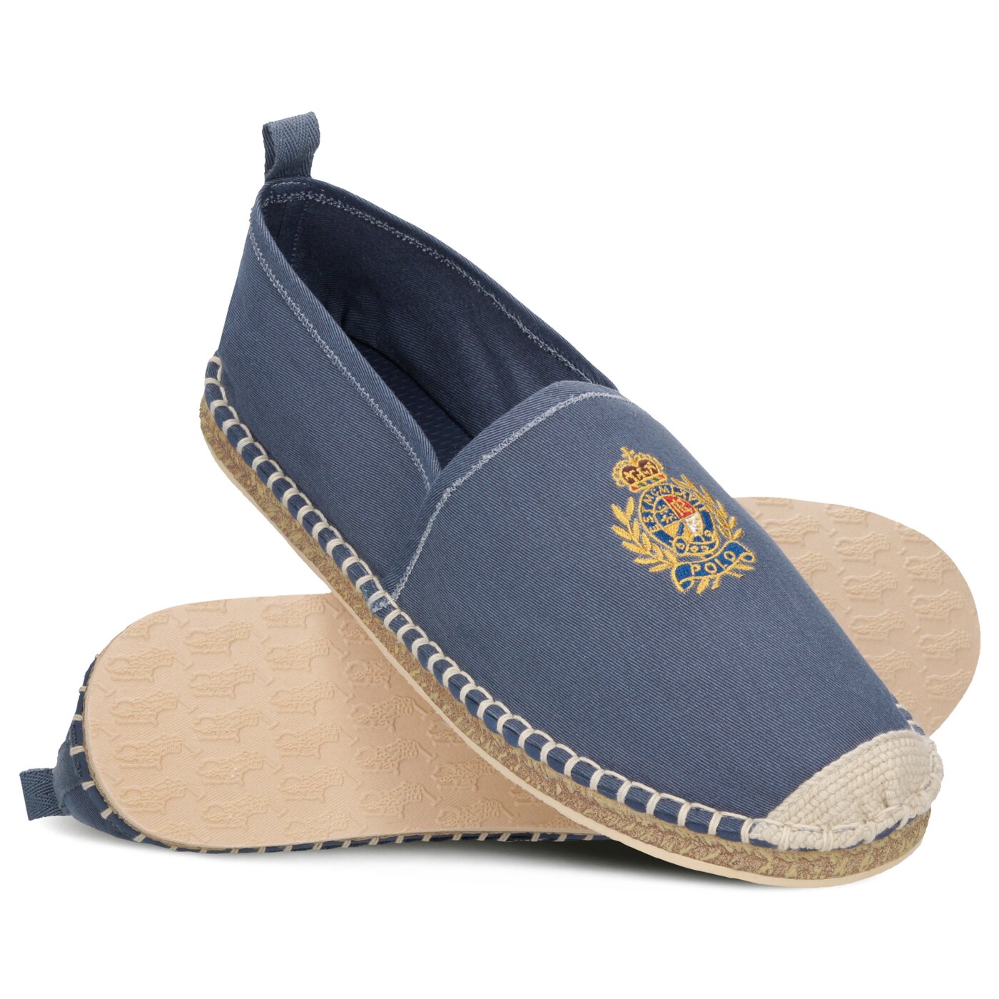 Męskie półbuty POLO RL BARRON CREST-SHOE-CASUAL NAVY WASHED TWILL 803745775002 kolor granatowy