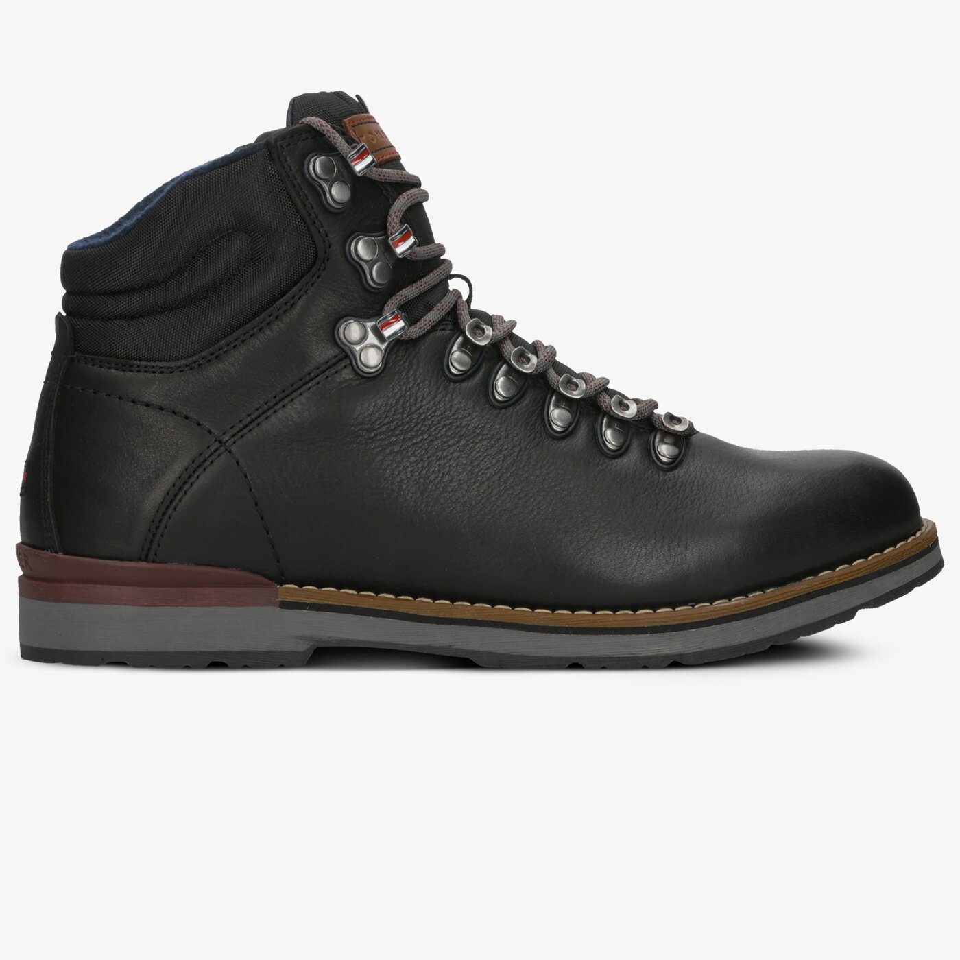 Męskie buty outdoor (trekkingowe) TOMMY HILFIGER OUTDOOR HIKING LACE LEATHER BOOT fm0fm02416990 kolor czarny