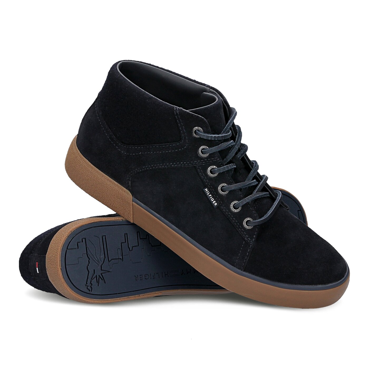 Męskie buty za kostkę TOMMY HILFIGER W2285ILLIS 2B fm56821540403 kolor granatowy