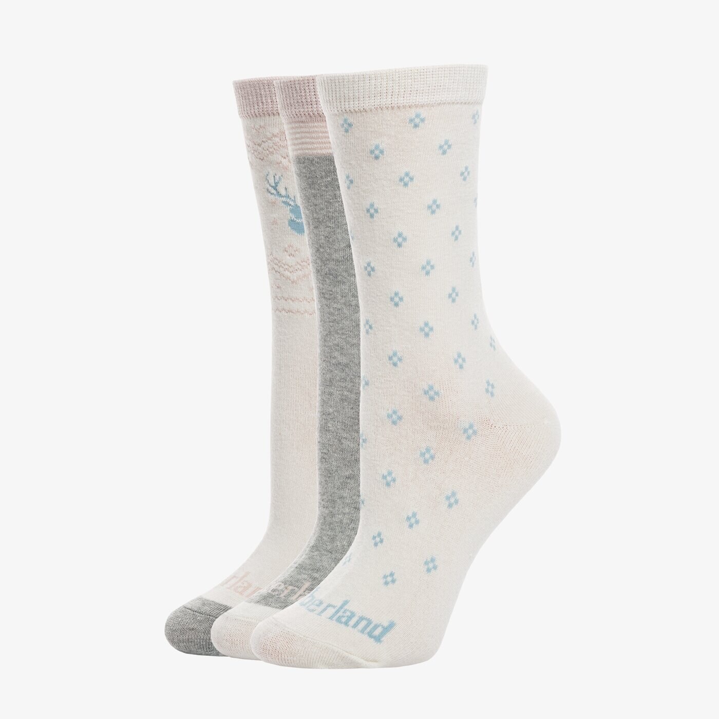 Damskie skarpetki TIMBERLAND SKARPETY 3PP NORDIC CREW GIFTBOX tb0a1ev72801 kolor multicolor