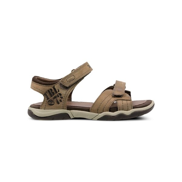 Dziecięce sandały / klapki TIMBERLAND EK OAK BLUFFS LEATHER 2 STRAP 2170a kolor brązowy