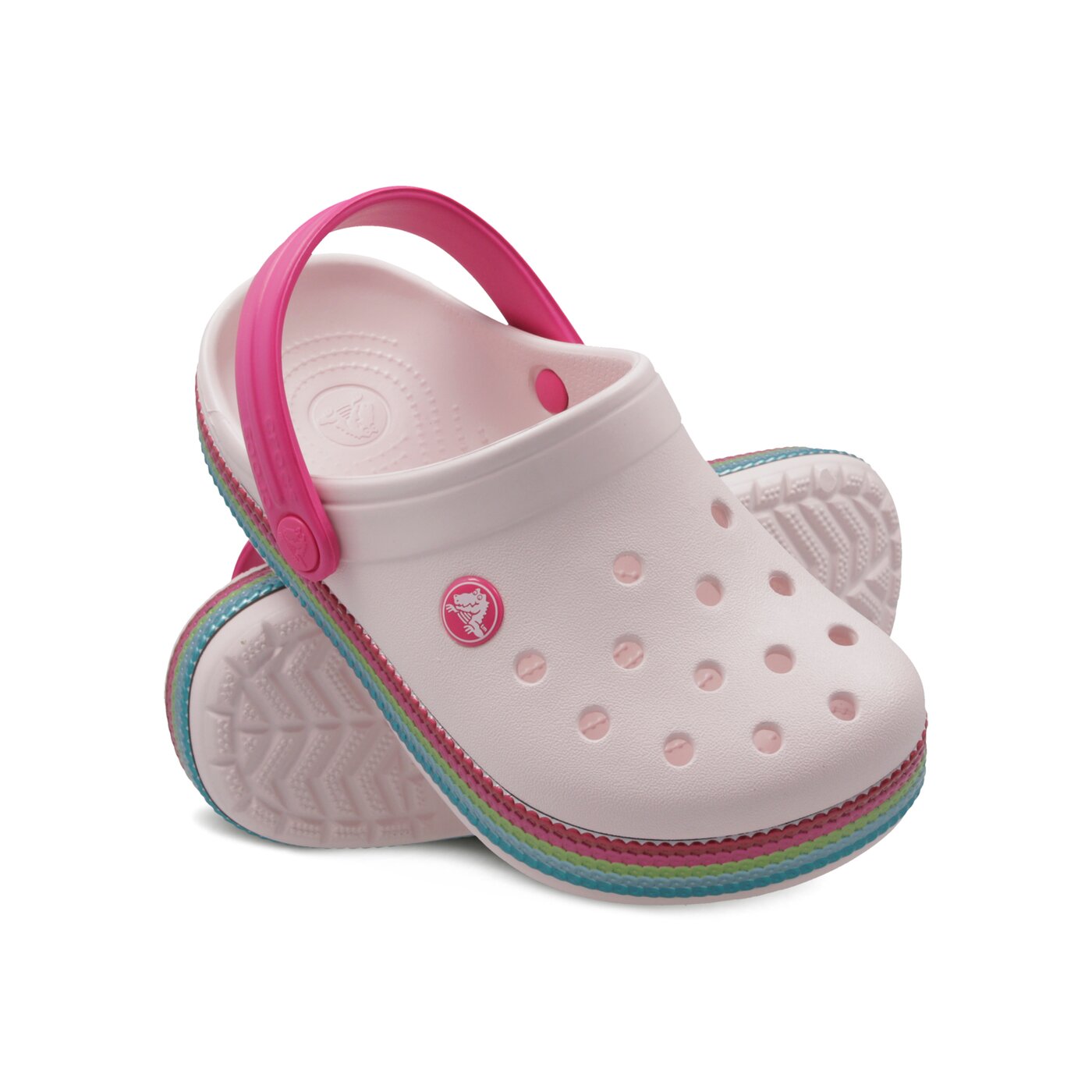 Dziecięce sandały / klapki CROCS CROCBAND SEQUIN BAND CLOG K 2055256pik kolor różowy