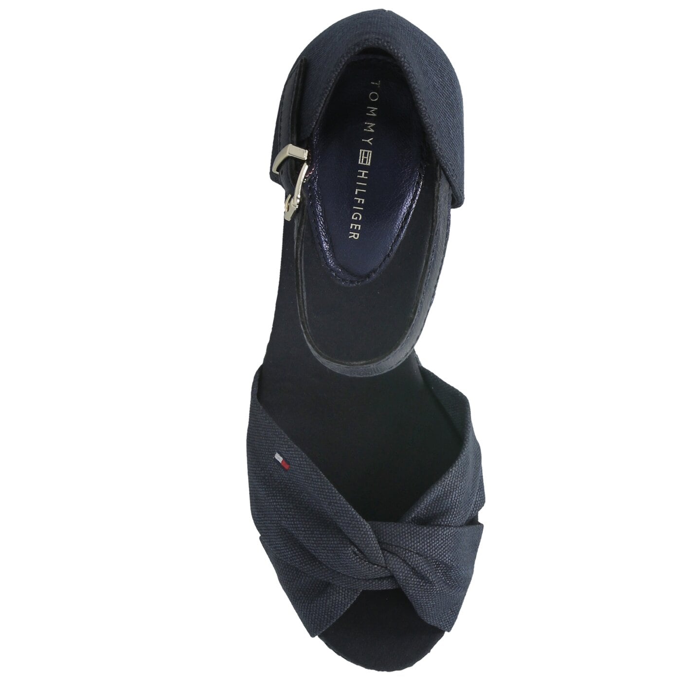 Damskie sandały TOMMY HILFIGER ICONIC ELENA METALLIC CANVAS fw0fw02651403 kolor granatowy