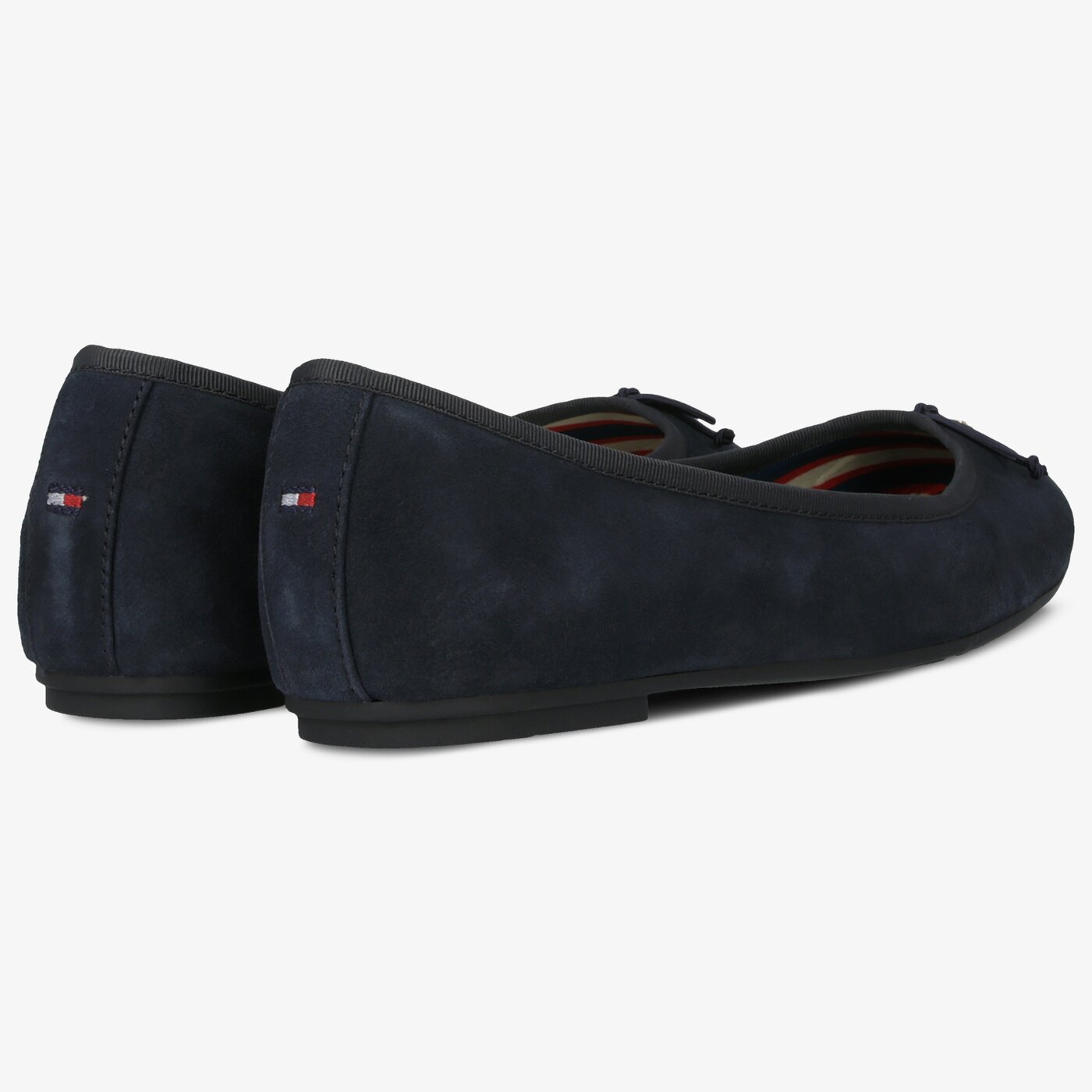 Damskie baleriny (buty) TOMMY HILFIGER ESSENTIAL SUEDE BALLERINA fw0fw04541cki kolor granatowy