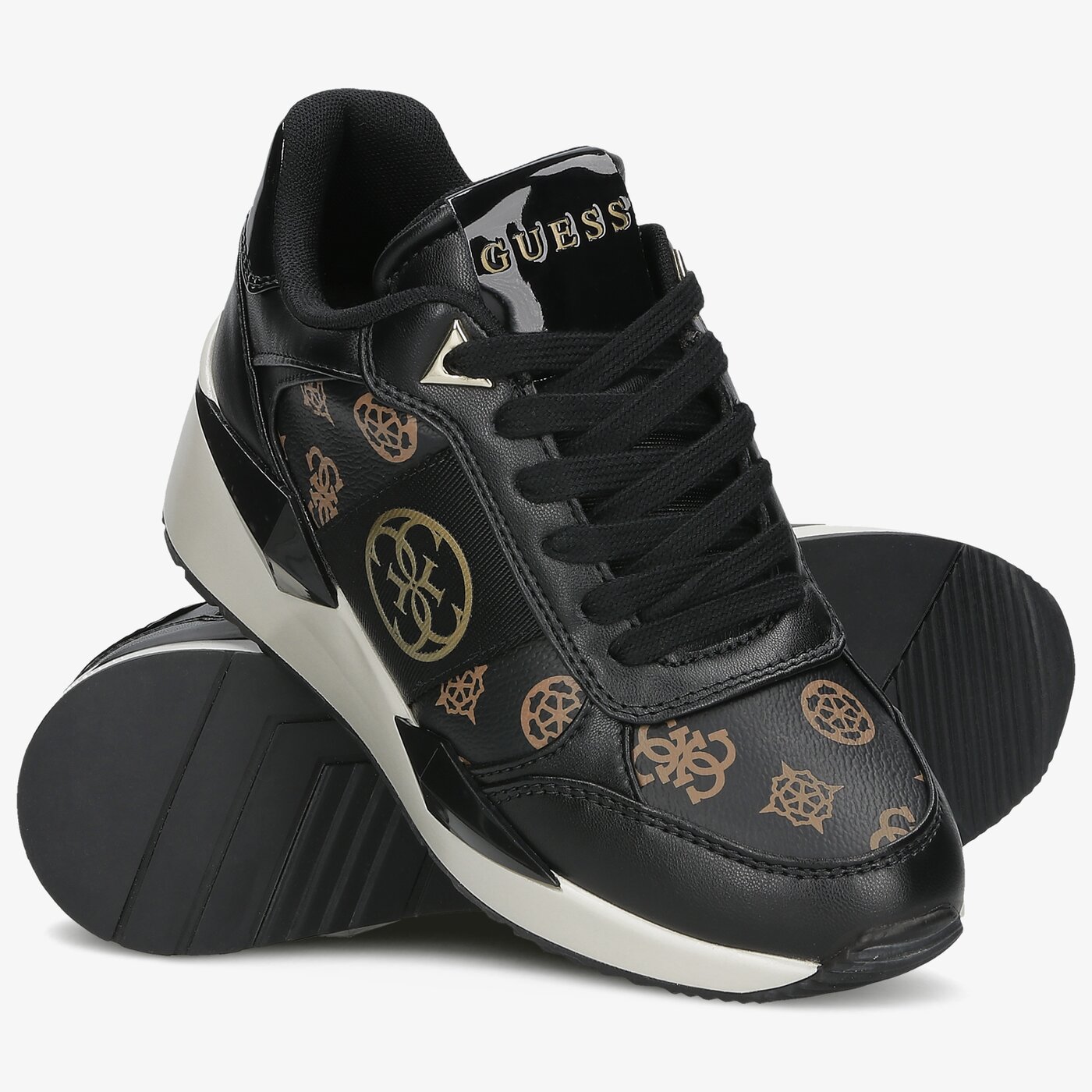 Damskie sneakersy (buty) GUESS TESHA fl5tesfal12brblk kolor czarny