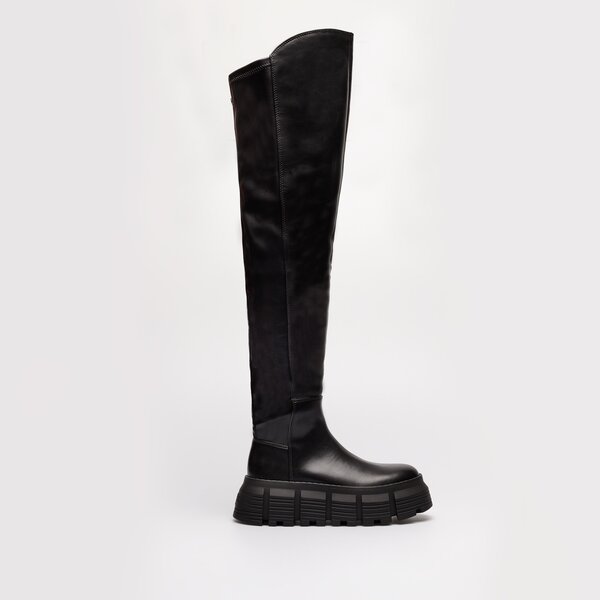 Damskie kozaki BUFFALO AVA OVERKNEE 1224019 kolor czarny