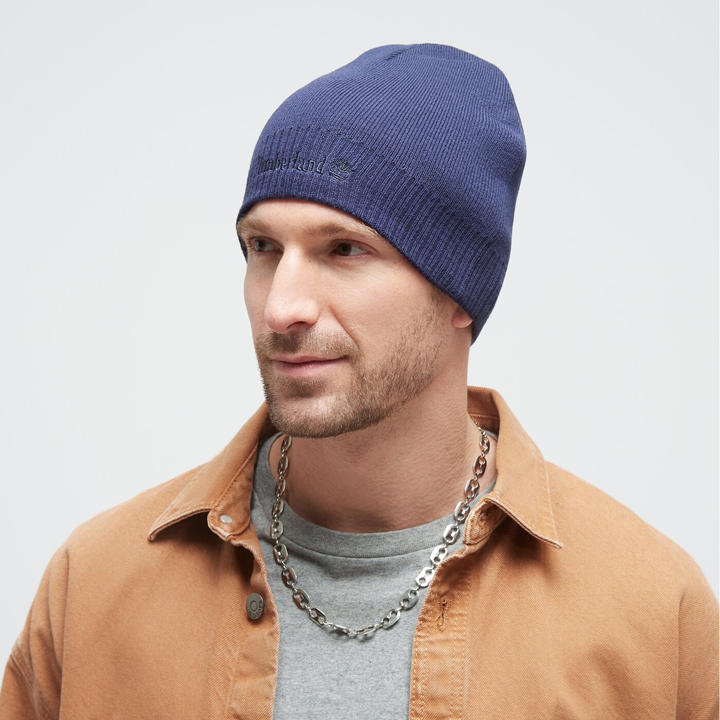 Męska czapka zimowa TIMBERLAND CZAPKA ZIMOWA KNIT LOGO BEANIE tb0a1egx4511 kolor granatowy