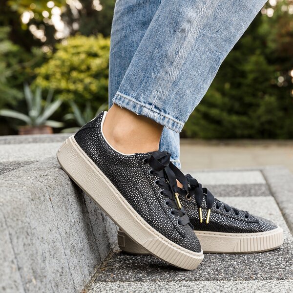 Damskie sneakersy (buty) PUMA BASKET PLATFORM LUX WN'S 36491303 kolor czarny